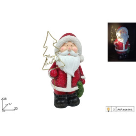 BABBO NATALE 38CM CON LUCE