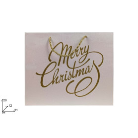 BUSTA REGALO GLITT.SCRITTA ORO 31X26X12