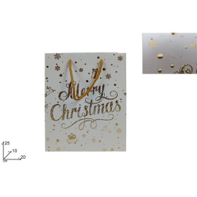 BUSTA REGALO CHRISTMAS ORO 25X20X10