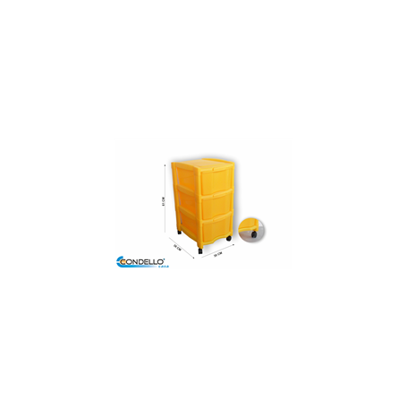 CASSETTIERA PL. 3 CASS. GRIGIO/TRASP.