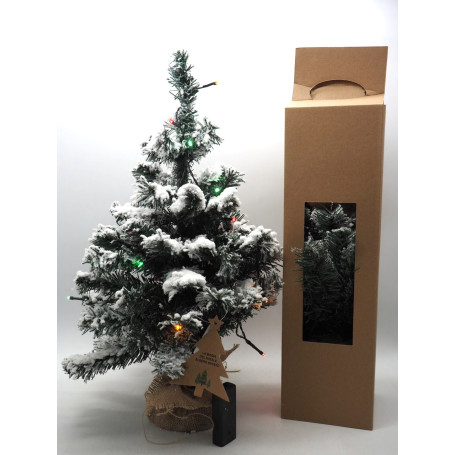 ALBERO NEVATO B.JUTA H.50CM C/15 LUCI