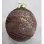 PALLA VETRO ROSA CHAMPAGNE C/GLITTER 8CM