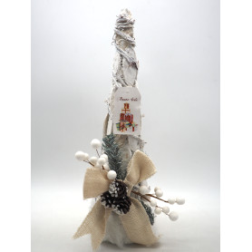 ALBERO LEGNO H.40/D.14CM C/JUTA+PELLICCI