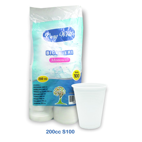 BICCHIERI 200CC VERYWELL BIANCO S100